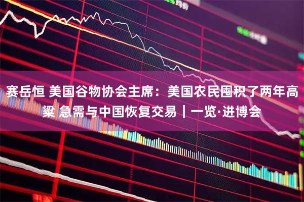 赛岳恒 美国谷物协会主席：美国农民囤积了两年高粱 急需与中国恢复交易｜一览·进博会